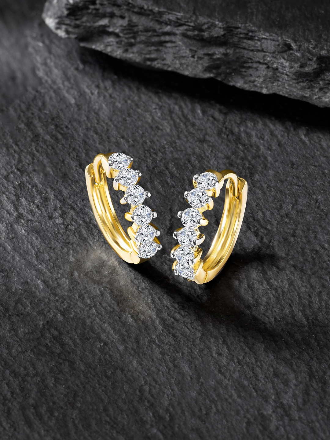 

Peora Gold-Plated Cubic Zirconia Hoop Earrings