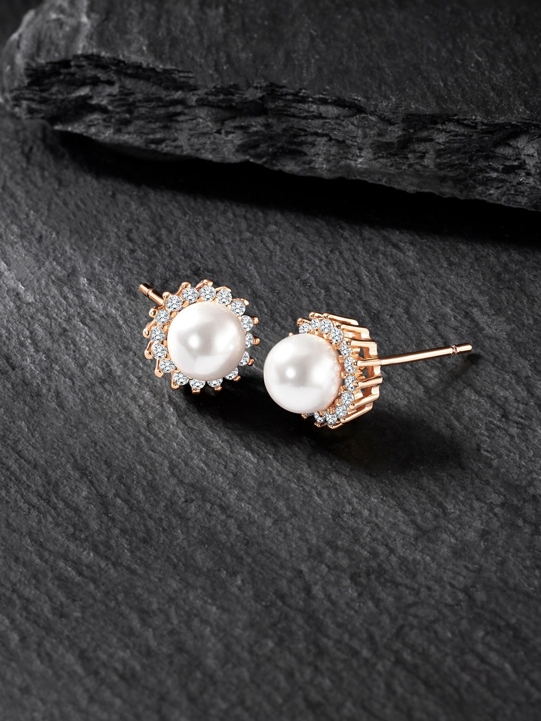 

Peora Rose Gold-Plated Studs Earrings