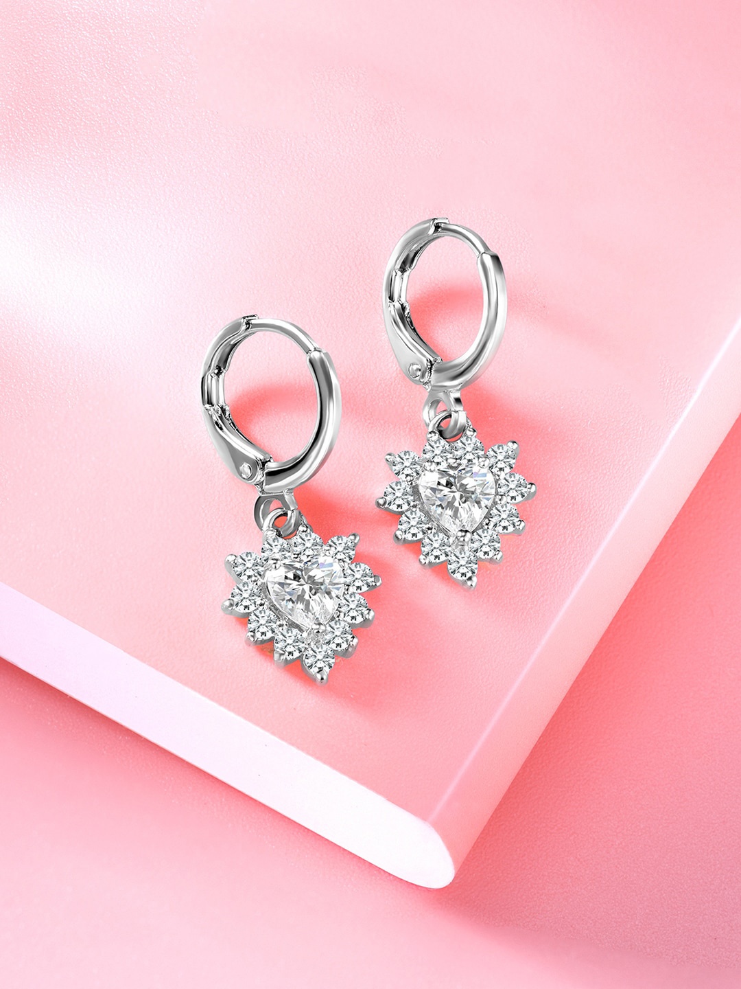 Peora Silver-Plated Contemporary Drop Earrings