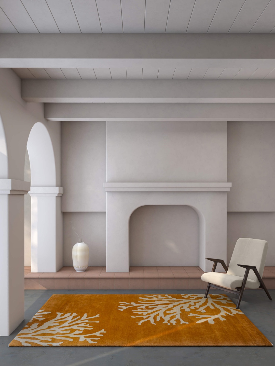 

Jaipur Rugs Rivieras Orange-Colored & Beige Abstract Pattern Woolen Rectangular Carpet