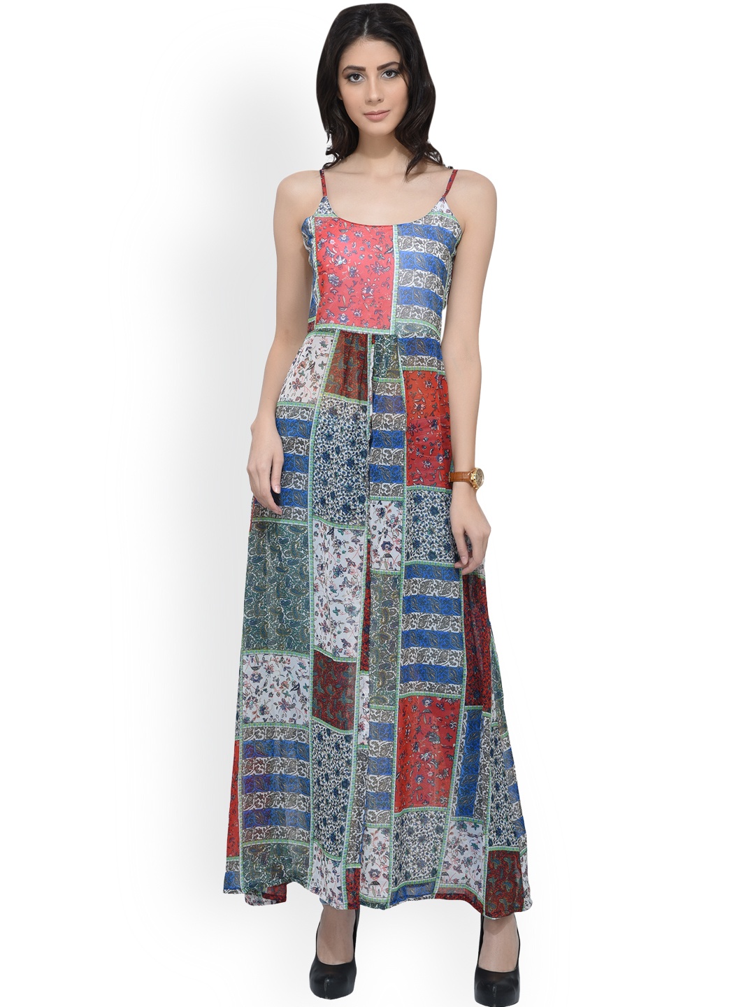 

SCORPIUS Women Multicoloured Printed Maxi Top, Multi