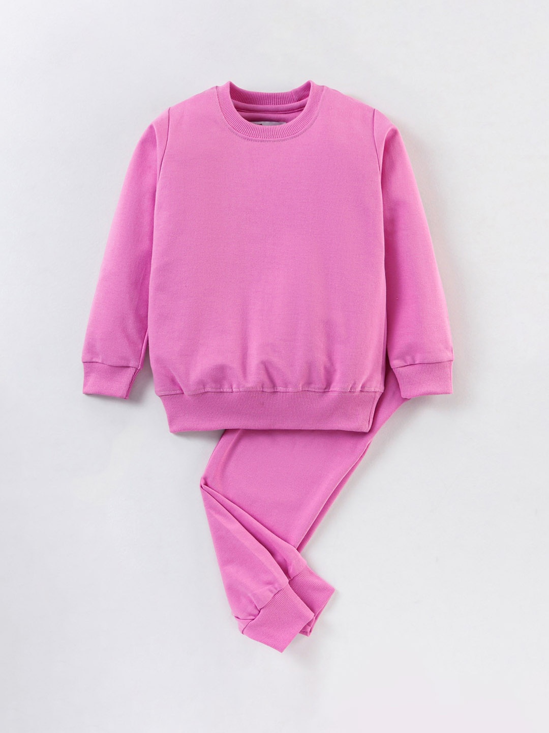 

Nite Flite Kids Round Neck Pure Cotton Night Suit, Pink