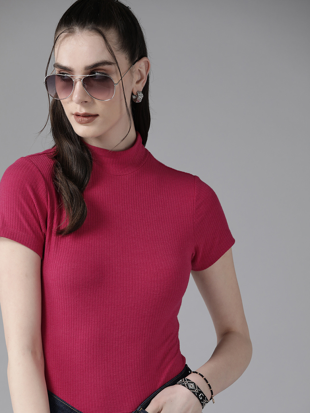 

Roadster Women Solid Top, Maroon