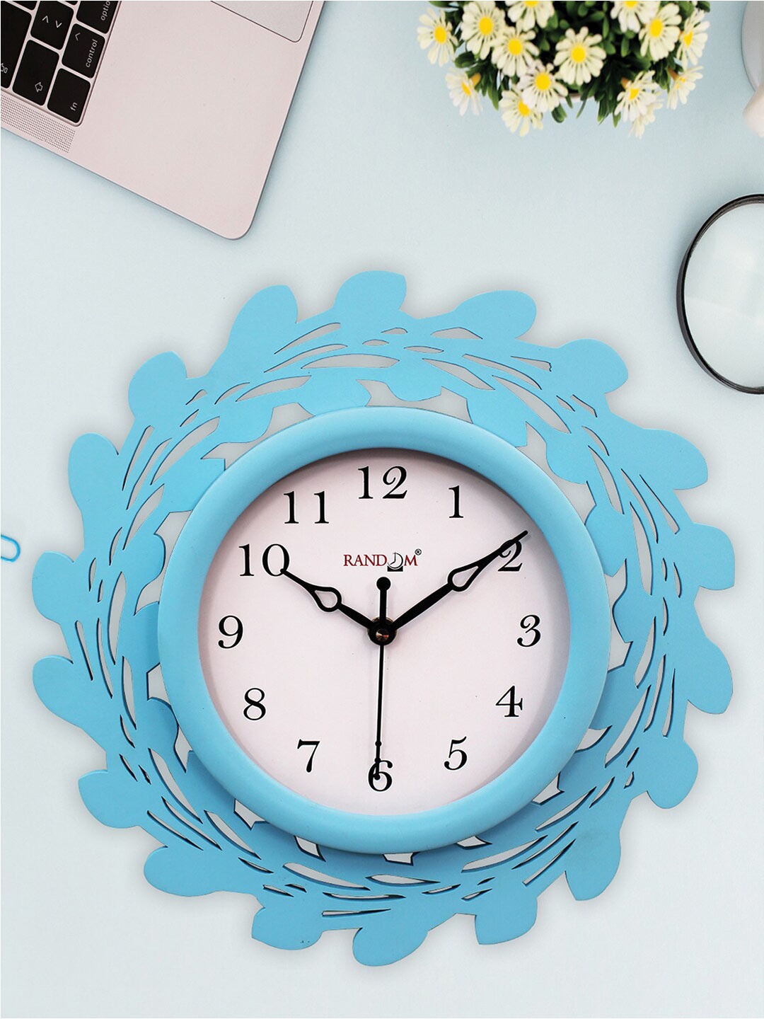 

RANDOM Blue & White Contemporary Wall Clock