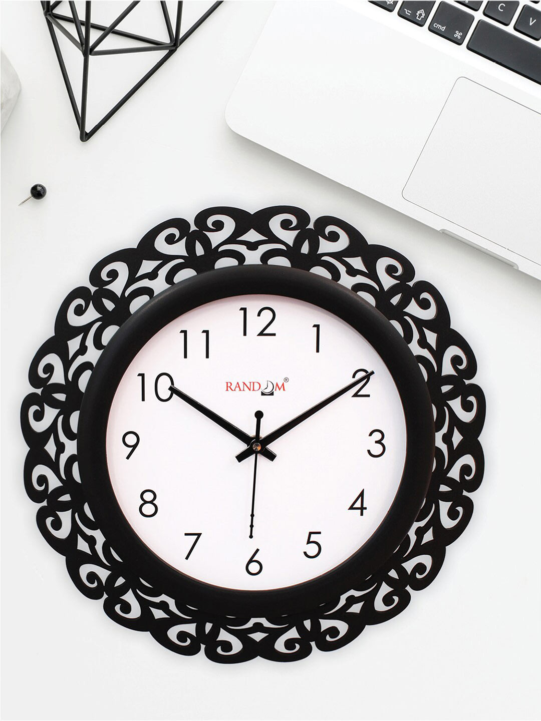 

RANDOM Black & White Wooden Analogue Contemporary Wall Clock