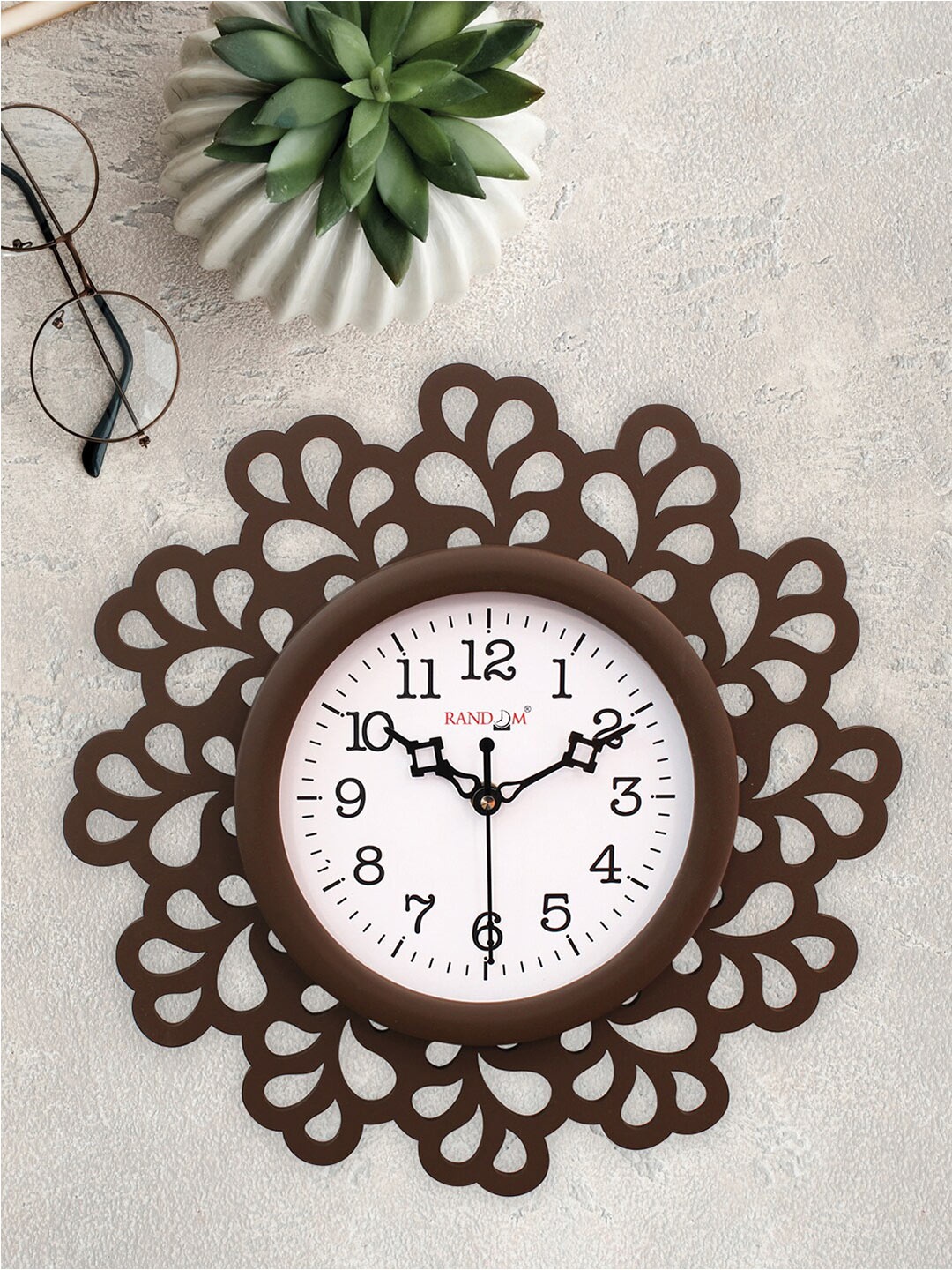 

RANDOM Brown & White Analogue Contemporary Wall Clock