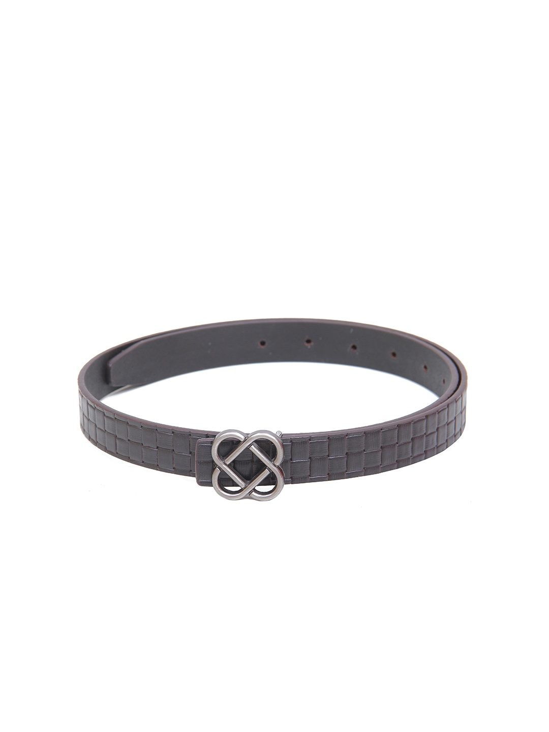 Calvadoss Girls Textured Genuine Leather Belt, Brown