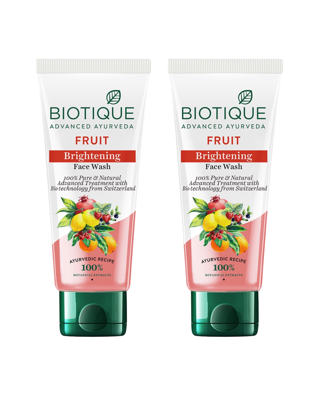 

Biotique Set of 2 Pure & Natural Fruit Brightening Face Wash - 100ml each, Pink