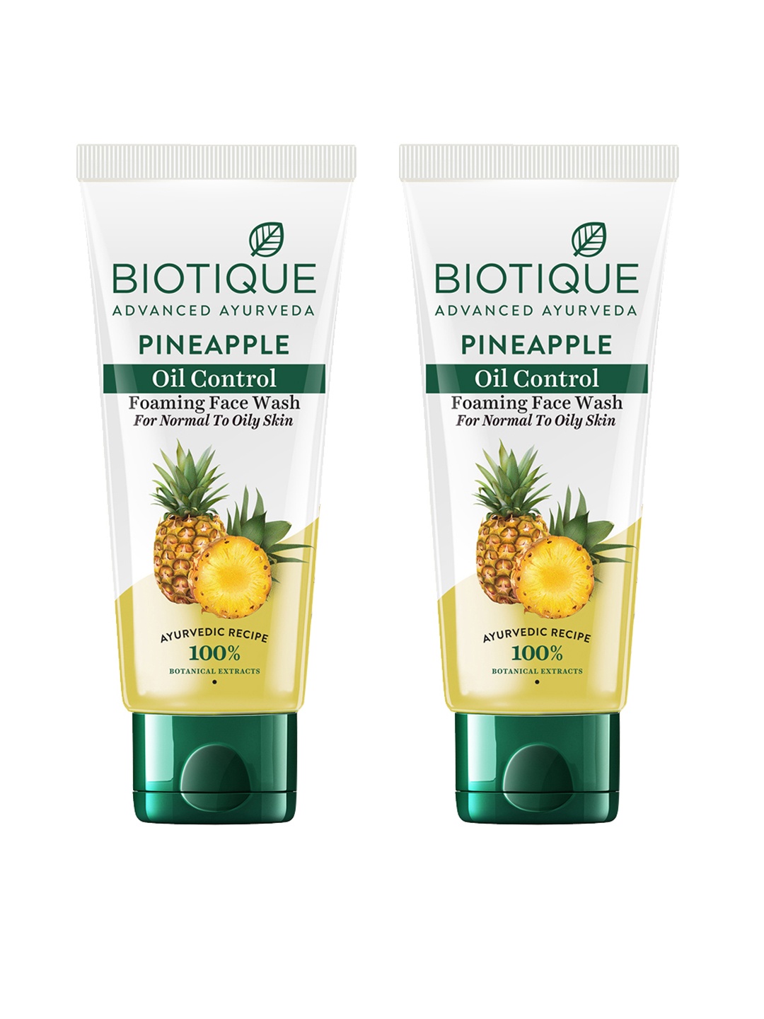 

Biotique Set of 2 Bio Pineapple Oil Balancing Face Wash - 100ml each, Yellow