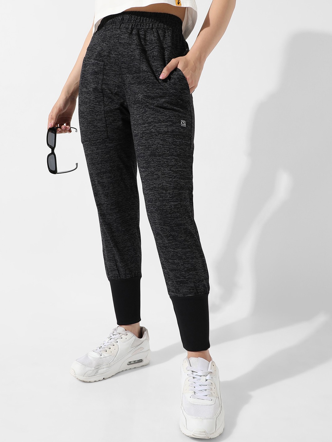 

Campus Sutra Charcoal Grey Women Cotton Joggers