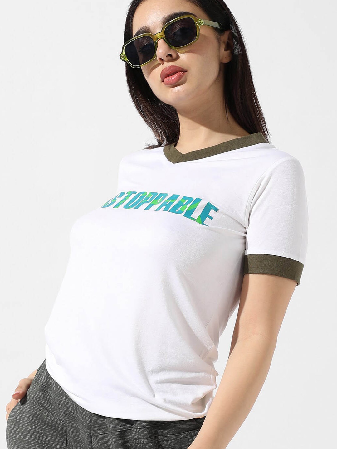 

Campus Sutra White Typography Printed T-shirts