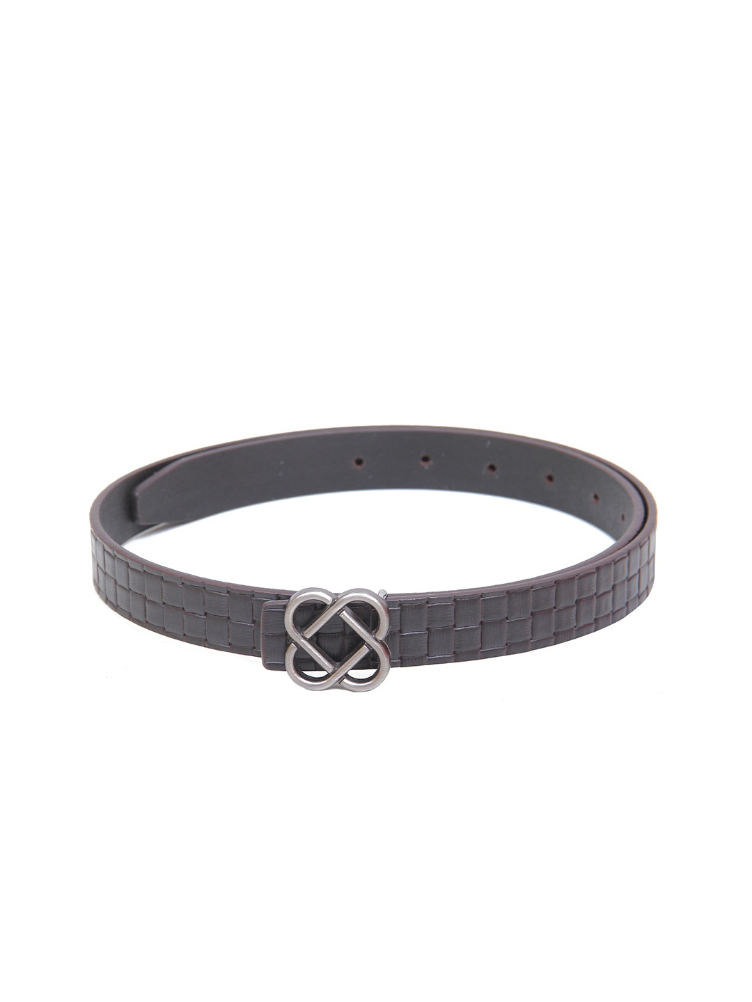 Calvadoss Women Textured Leather Belt, Brown