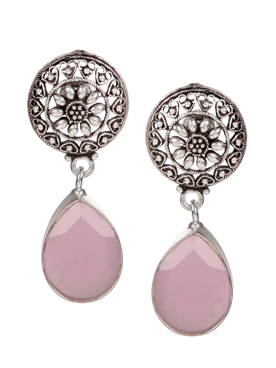 

Bamboo Tree Jewels Pink & White Teardrop Shaped Studs
