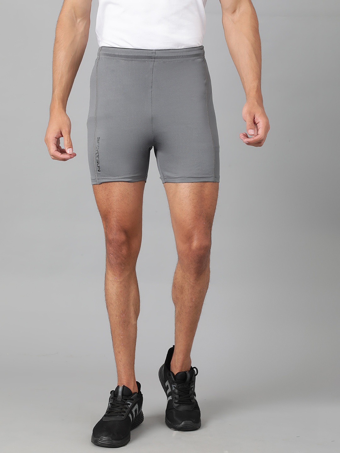 

SPORT SUN Men Mid-Rise Above Knee Sports Shorts, Grey