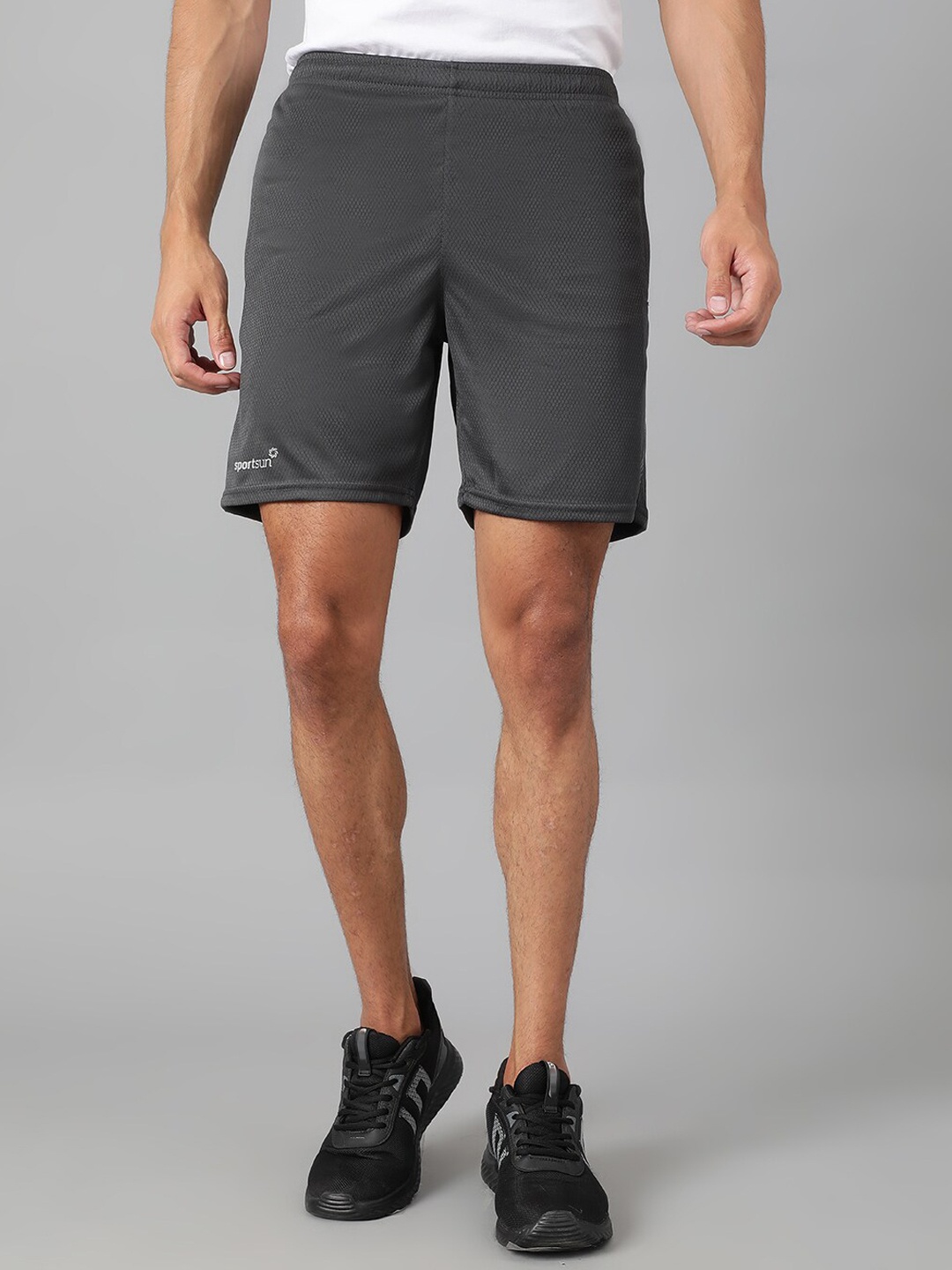 

SPORT SUN Men Mid-Rise Sports Shorts, Grey