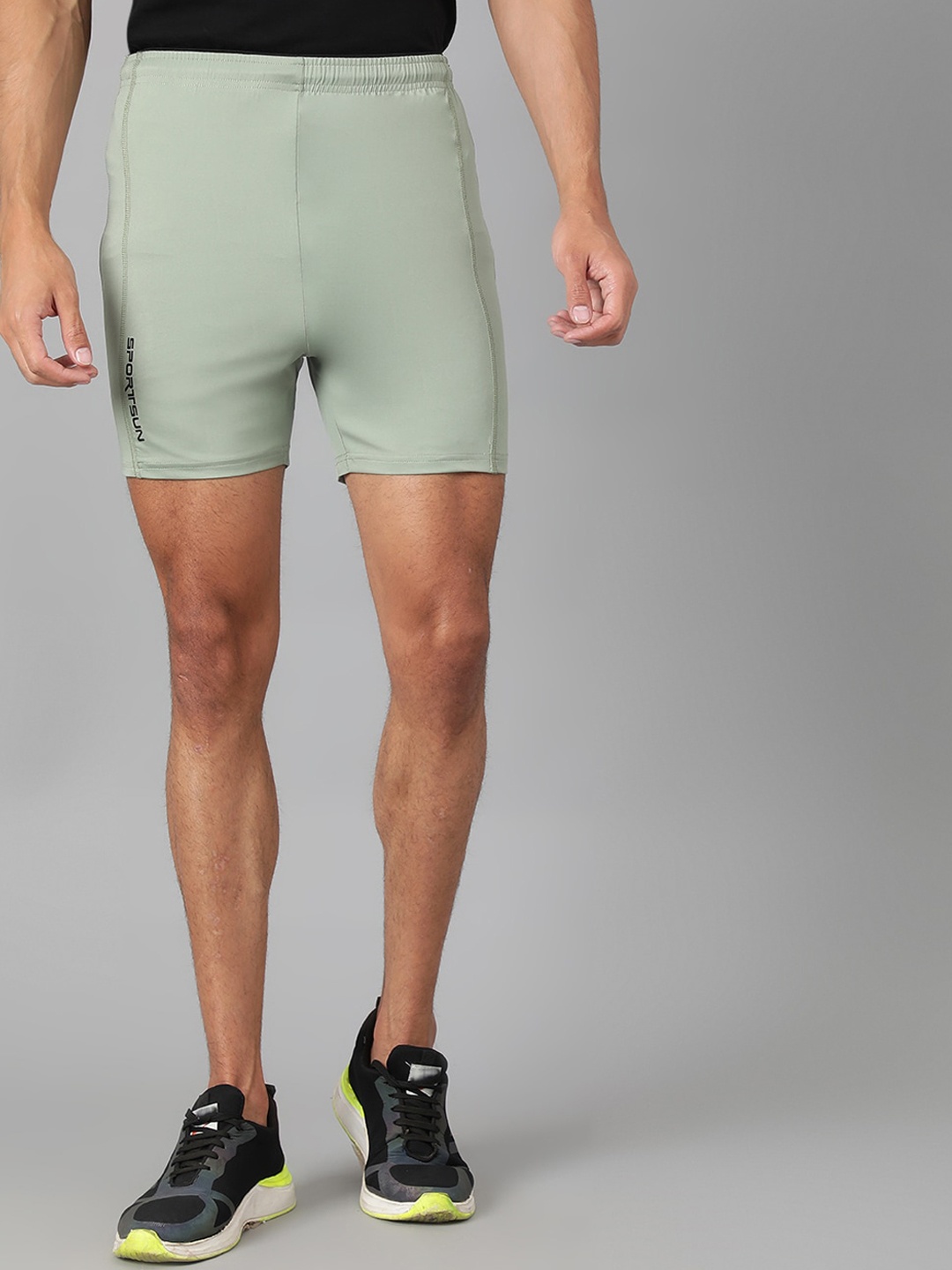 

SPORT SUN Men Mid-Rise Above Knee Sports Shorts, Olive