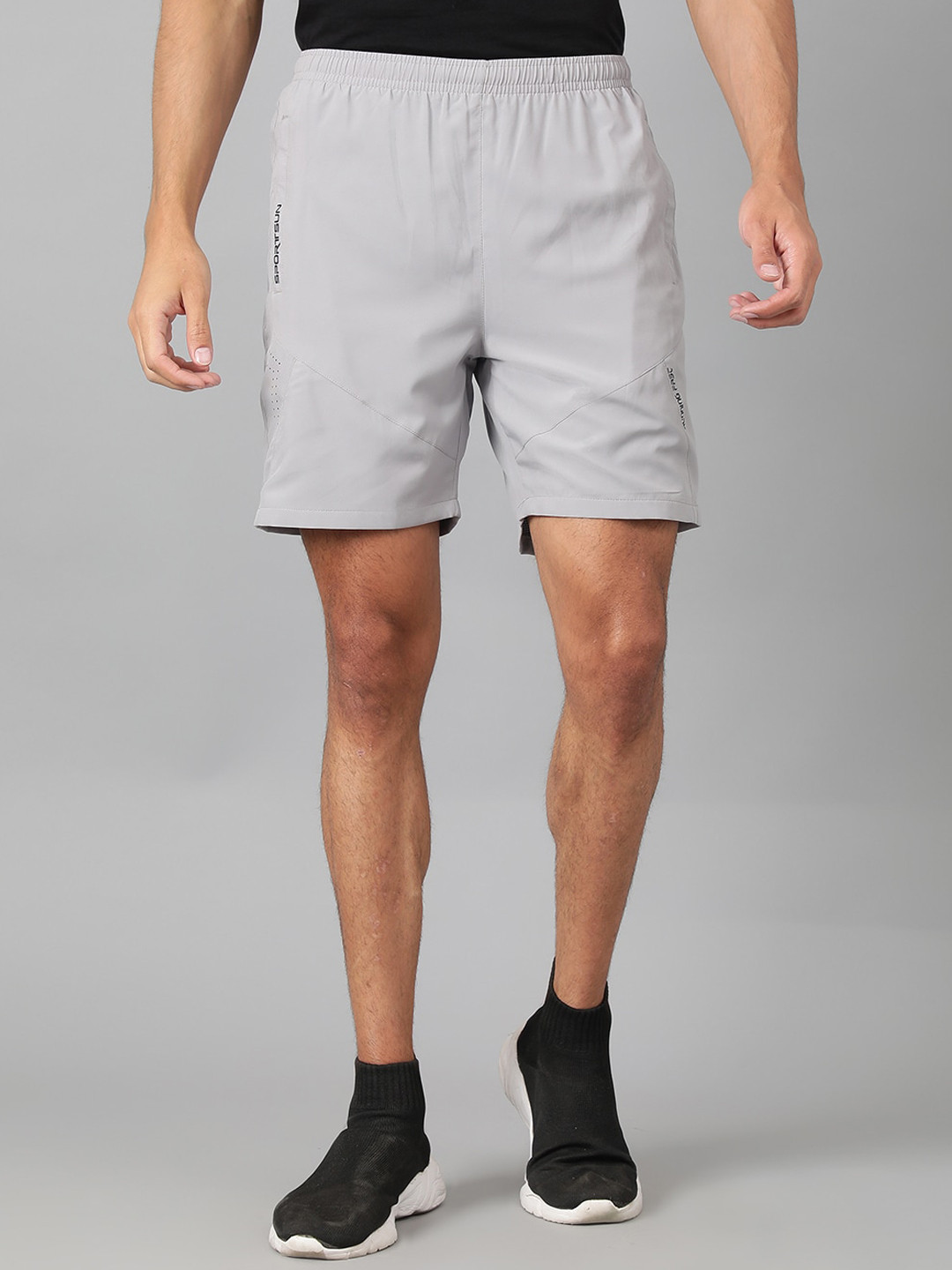 

SPORT SUN Men Mid-Rise Above Knee Shorts, Grey