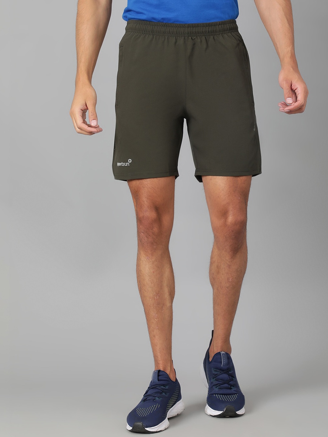 

SPORT SUN Men Mid-Rise Above Knee Shorts, Olive