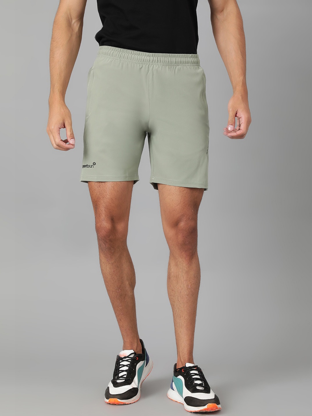 

SPORT SUN Men Mid-Rise Above Knee Shorts, Green