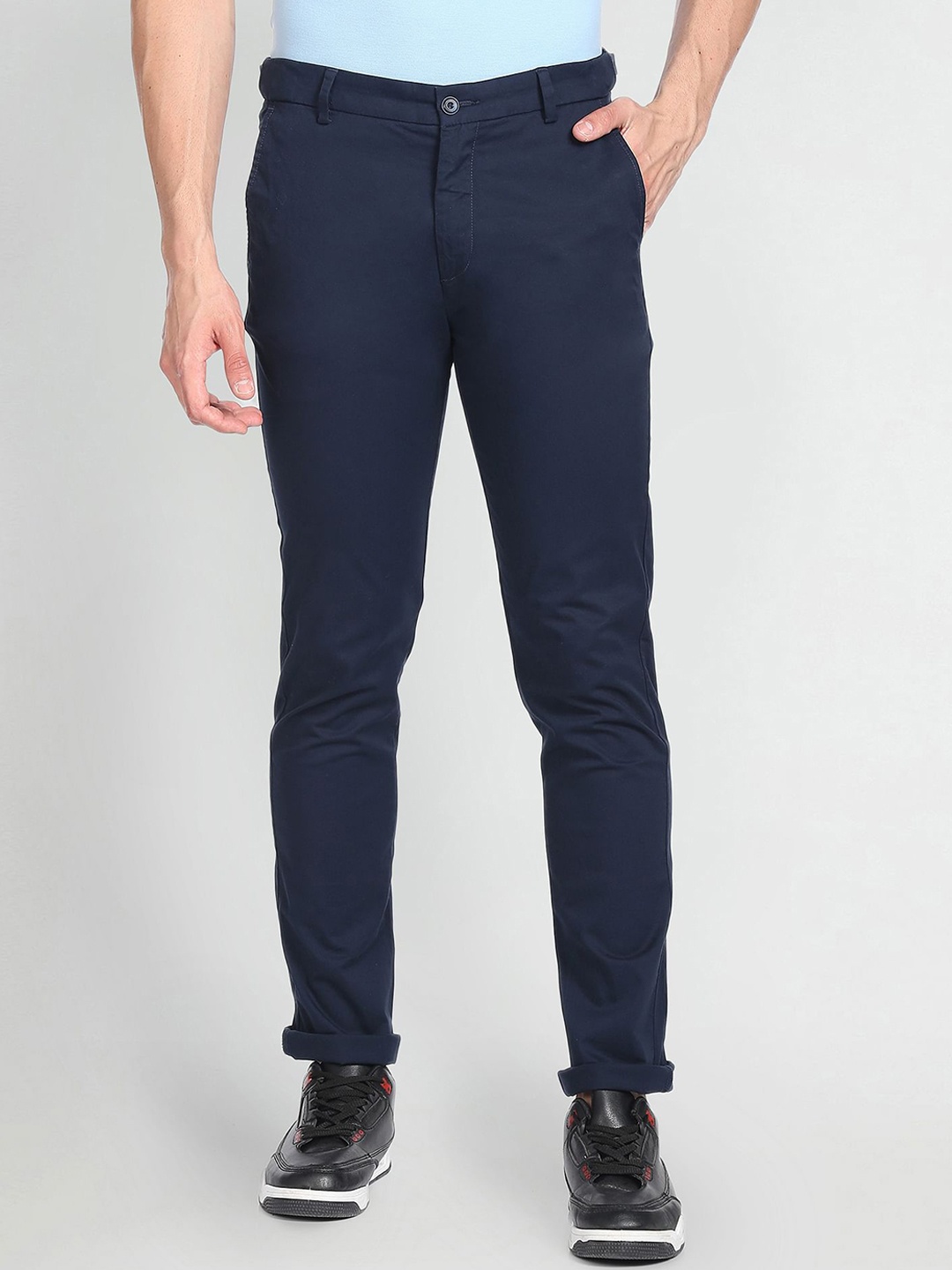 

Arrow Sport Men Skinny Fit Low-Rise Stretchable Chinos Trousers, Blue