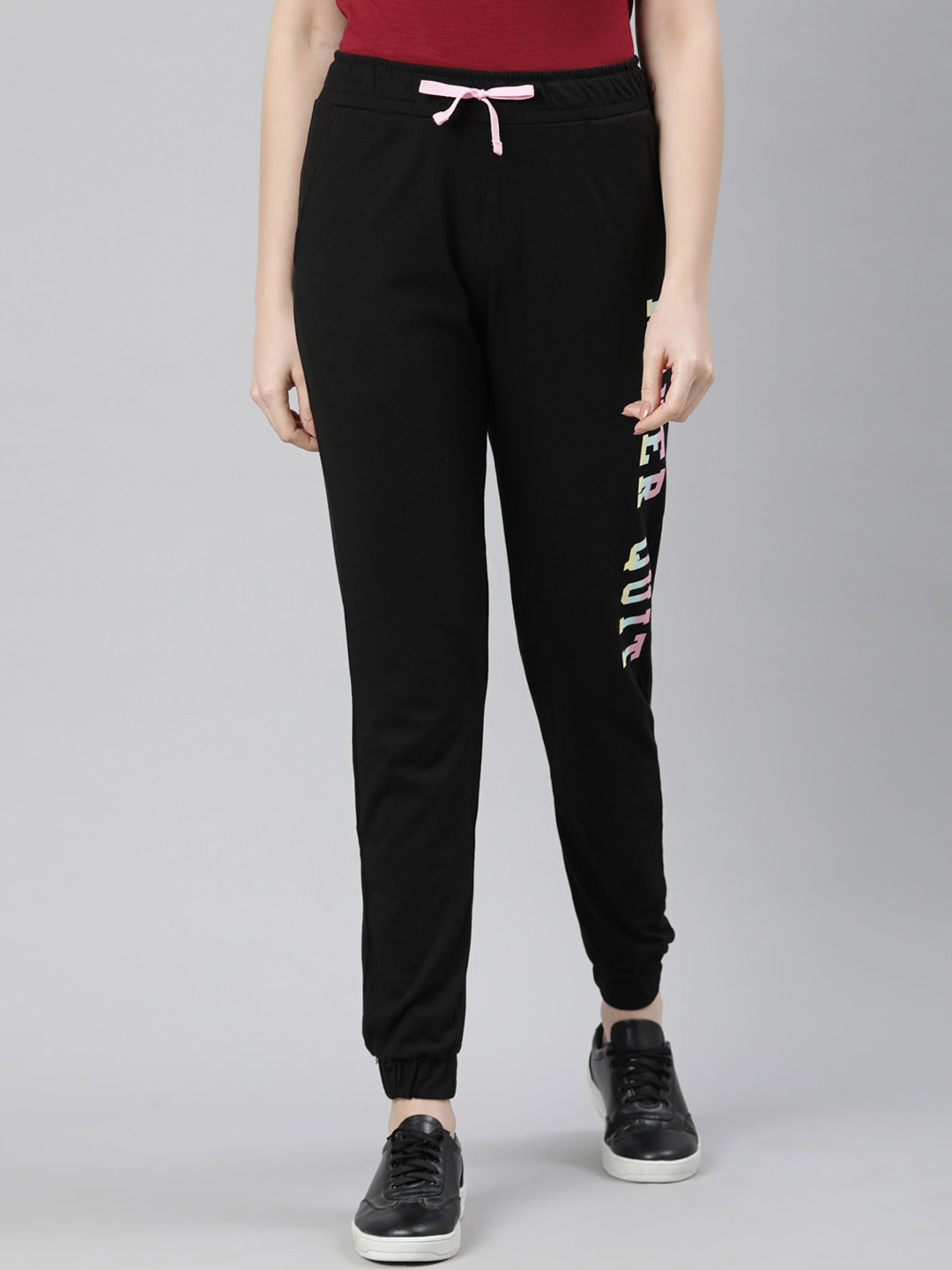

DIXCY SCOTT Slimz Women Comfort Fit Cotton Joggers, Black