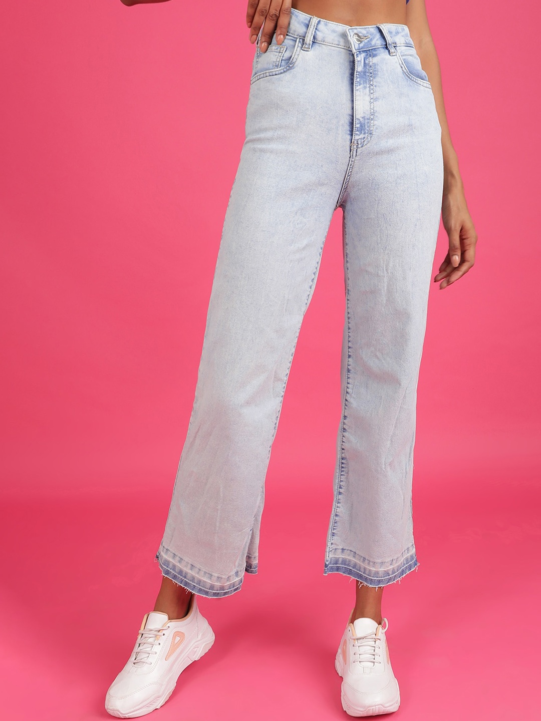

Freehand Blue Women Flared High-Rise Jeans