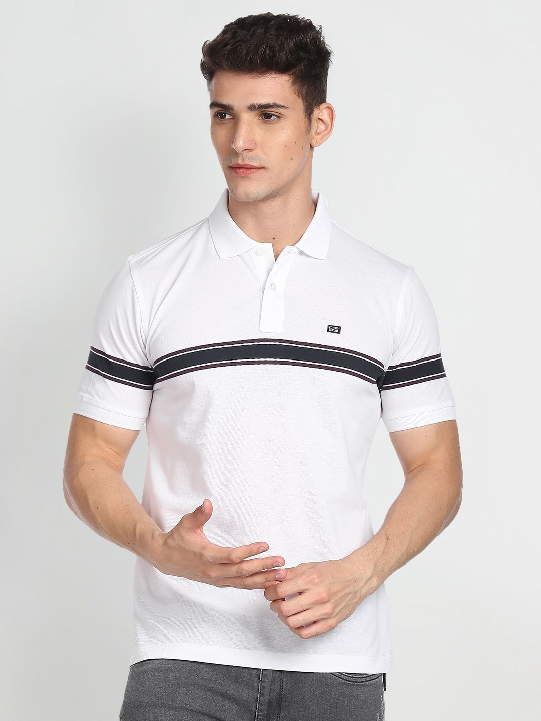 

Arrow Sport Polo Collar Pure Cotton T-Shirt, White