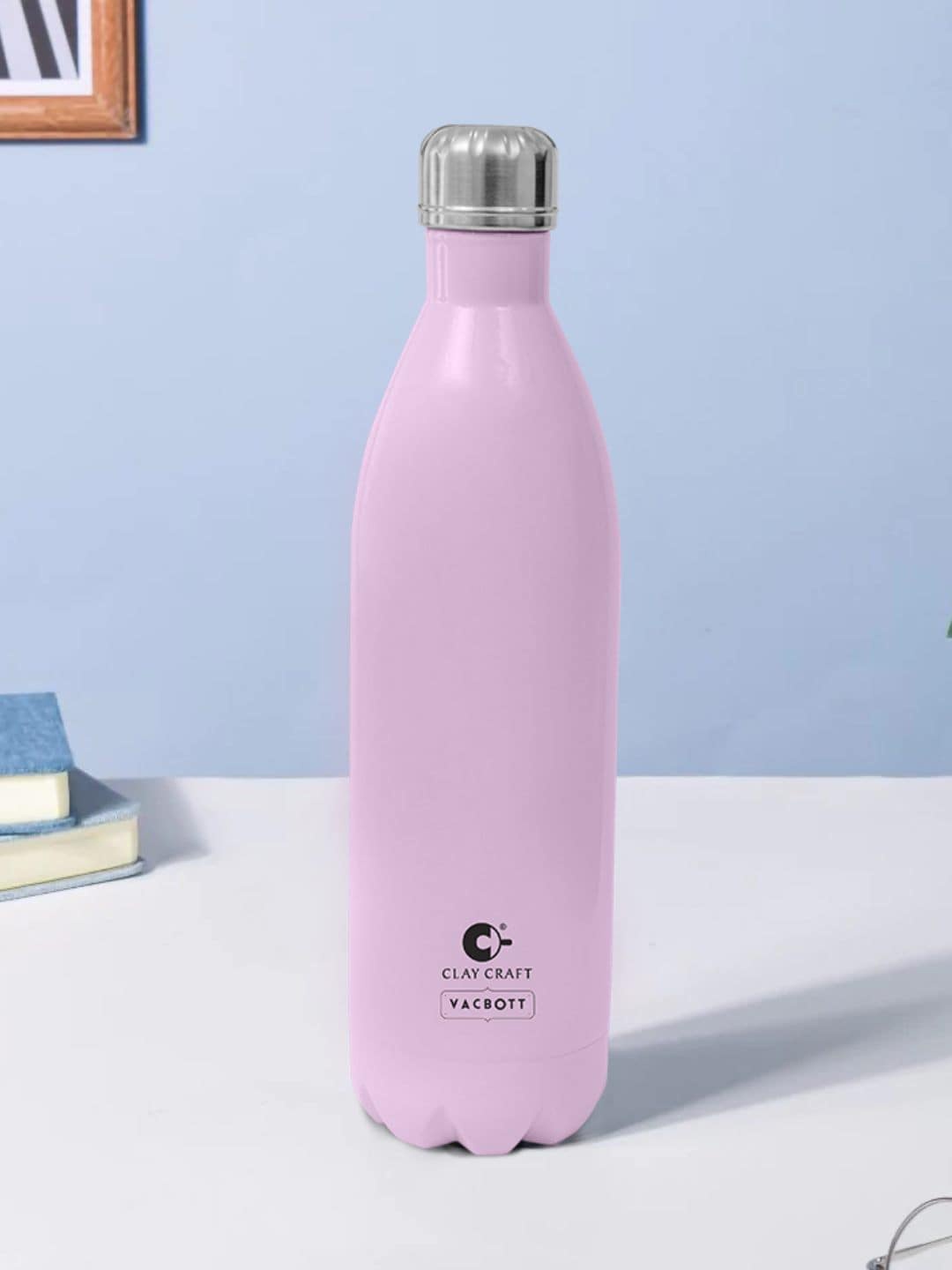 

CLAY CRAFT Vacbott Lavender Double Walled Thermo-Steel Water Bottle-500 ml