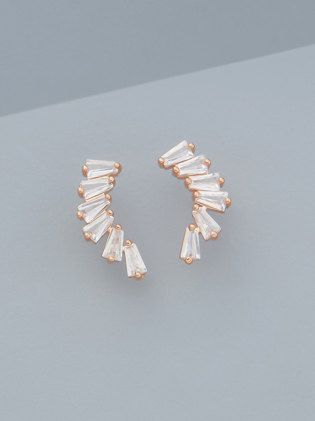 

Kushal's Fashion Jewellery Rose-Gold Plated Contemporary Studs Earrings