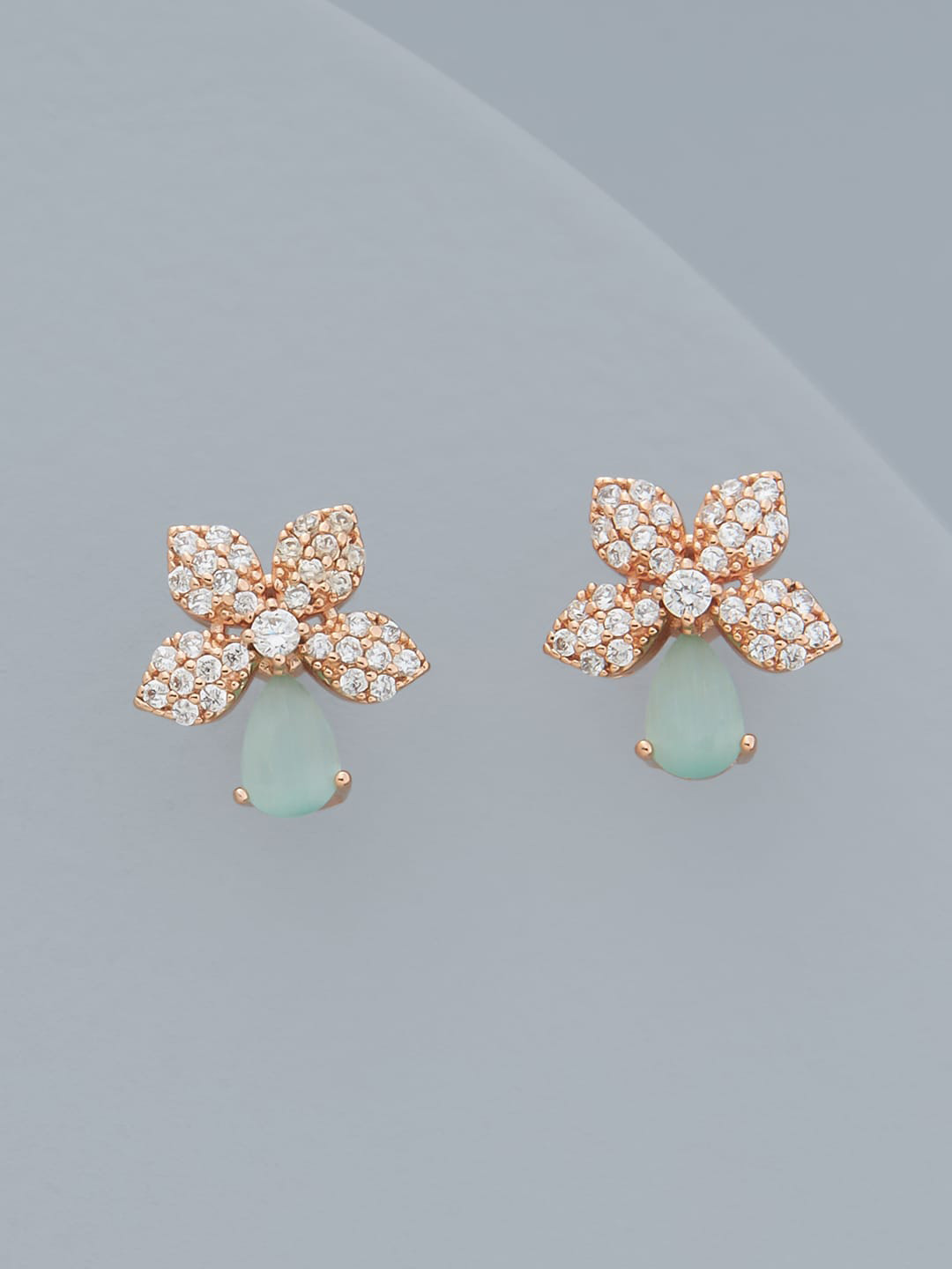 

Kushal's Fashion Jewellery Rose-Gold Plated Floral Studs Earrings