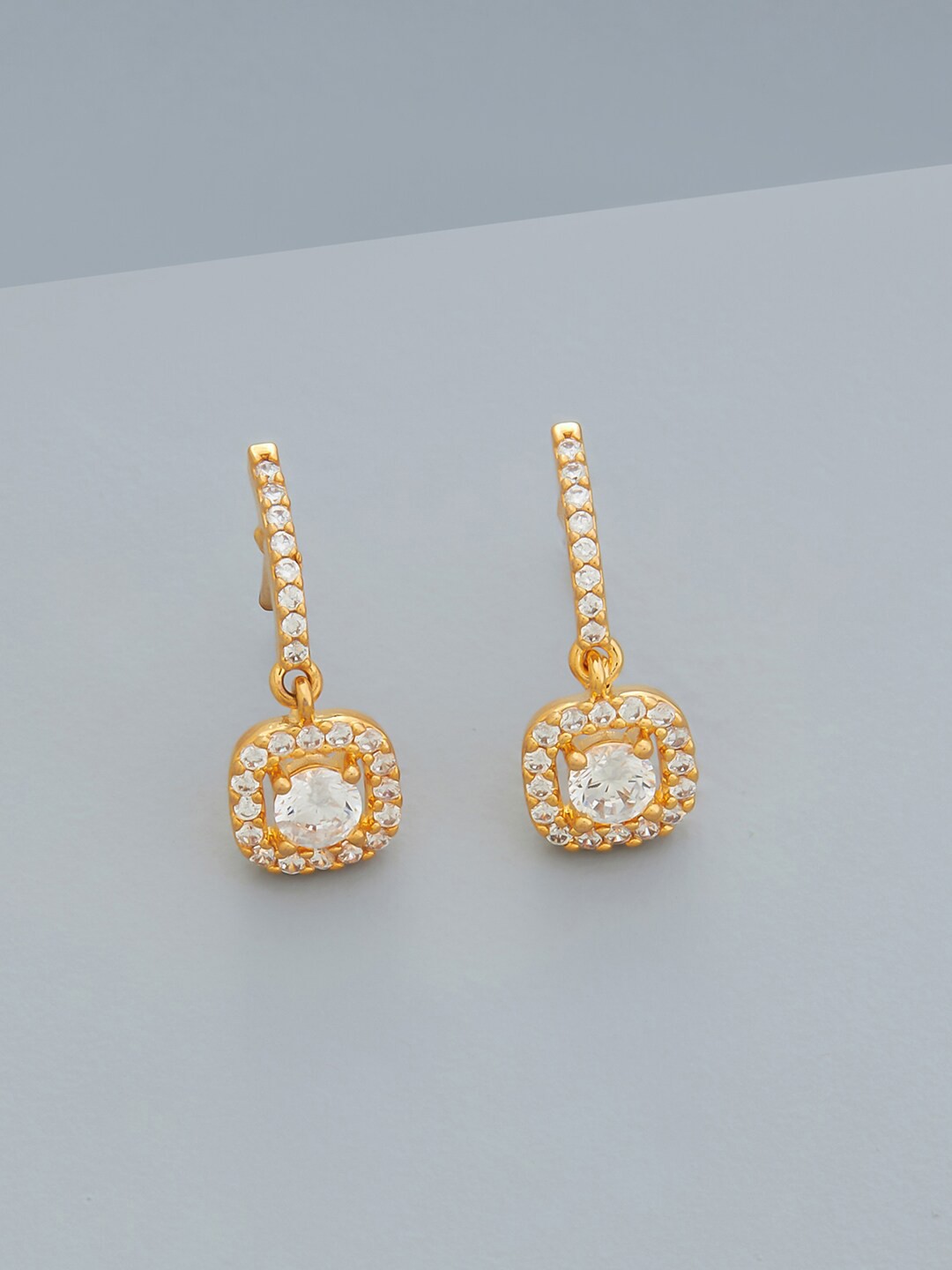 

Kushal's Fashion Jewellery Gold-Plated Square Studs Earrings, White
