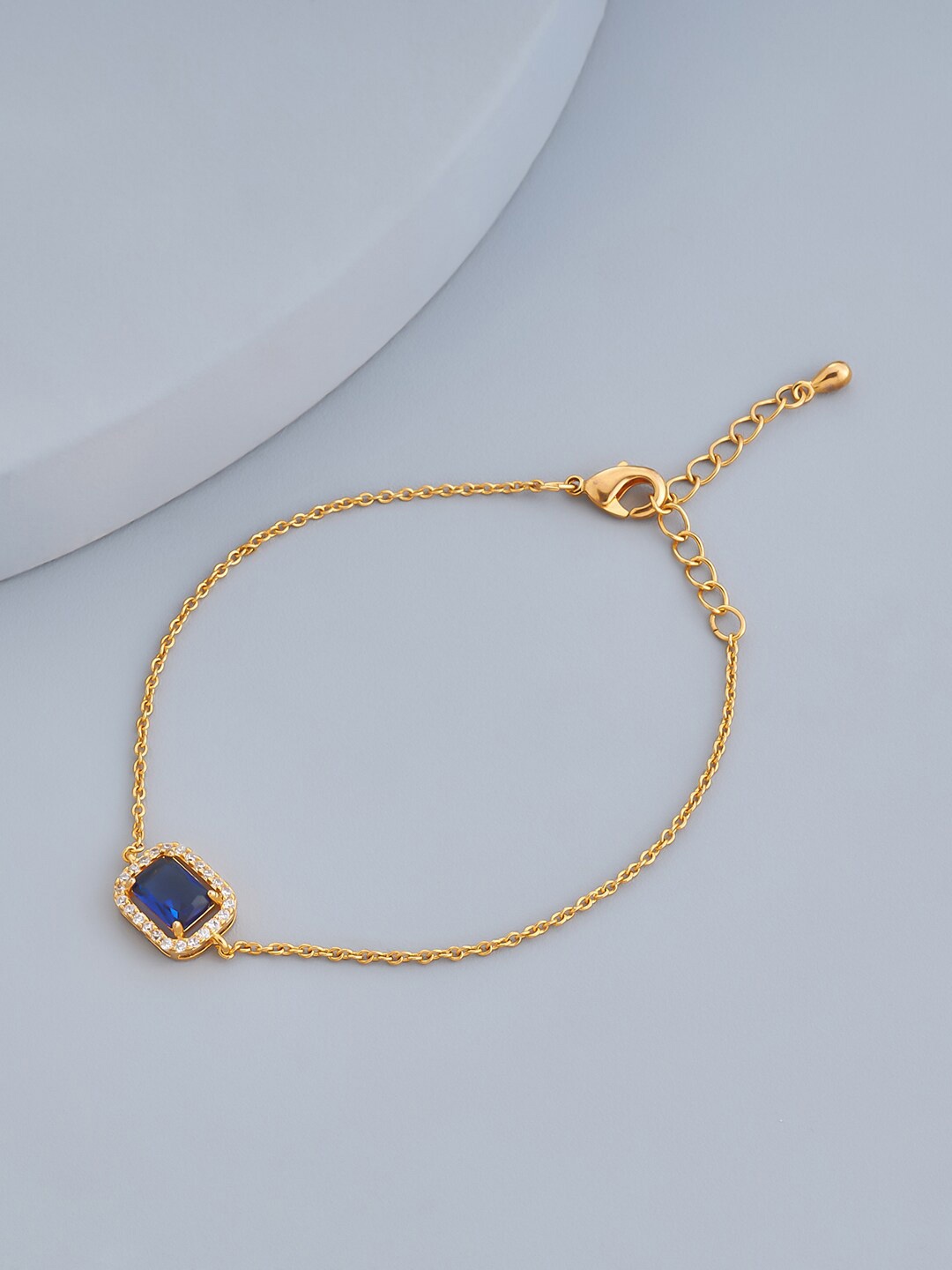 

Kushal's Fashion Jewellery Cubic Zirconia Gold-Plated Link Bracelet
