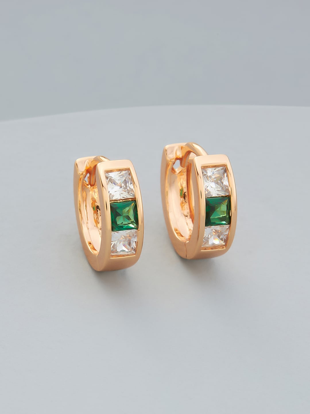 

Kushal's Fashion Jewellery Gold-Plated Circular Hoop Earrings, Green
