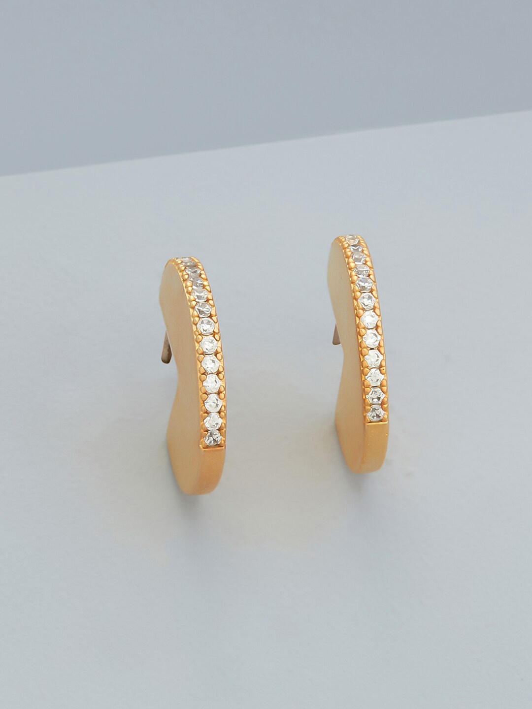 

Kushal's Fashion Jewellery Gold-Plated Circular Studs Earrings, White