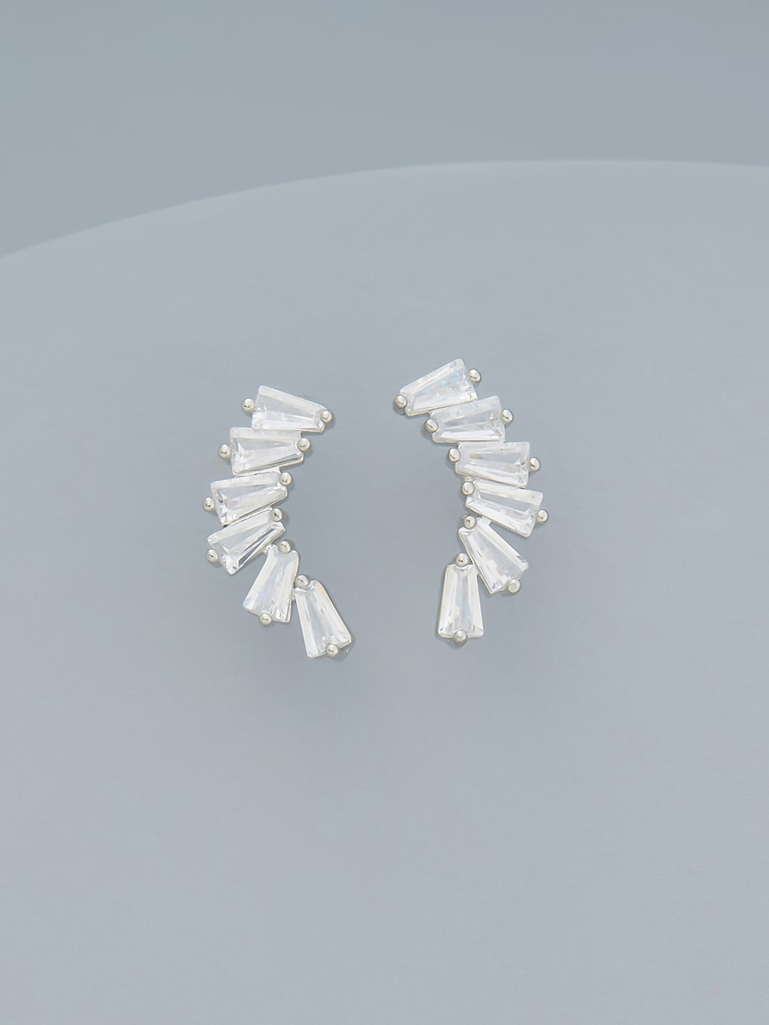 

Kushal's Fashion Jewellery Rhodium Plated Contemporary Studs Earrings, White