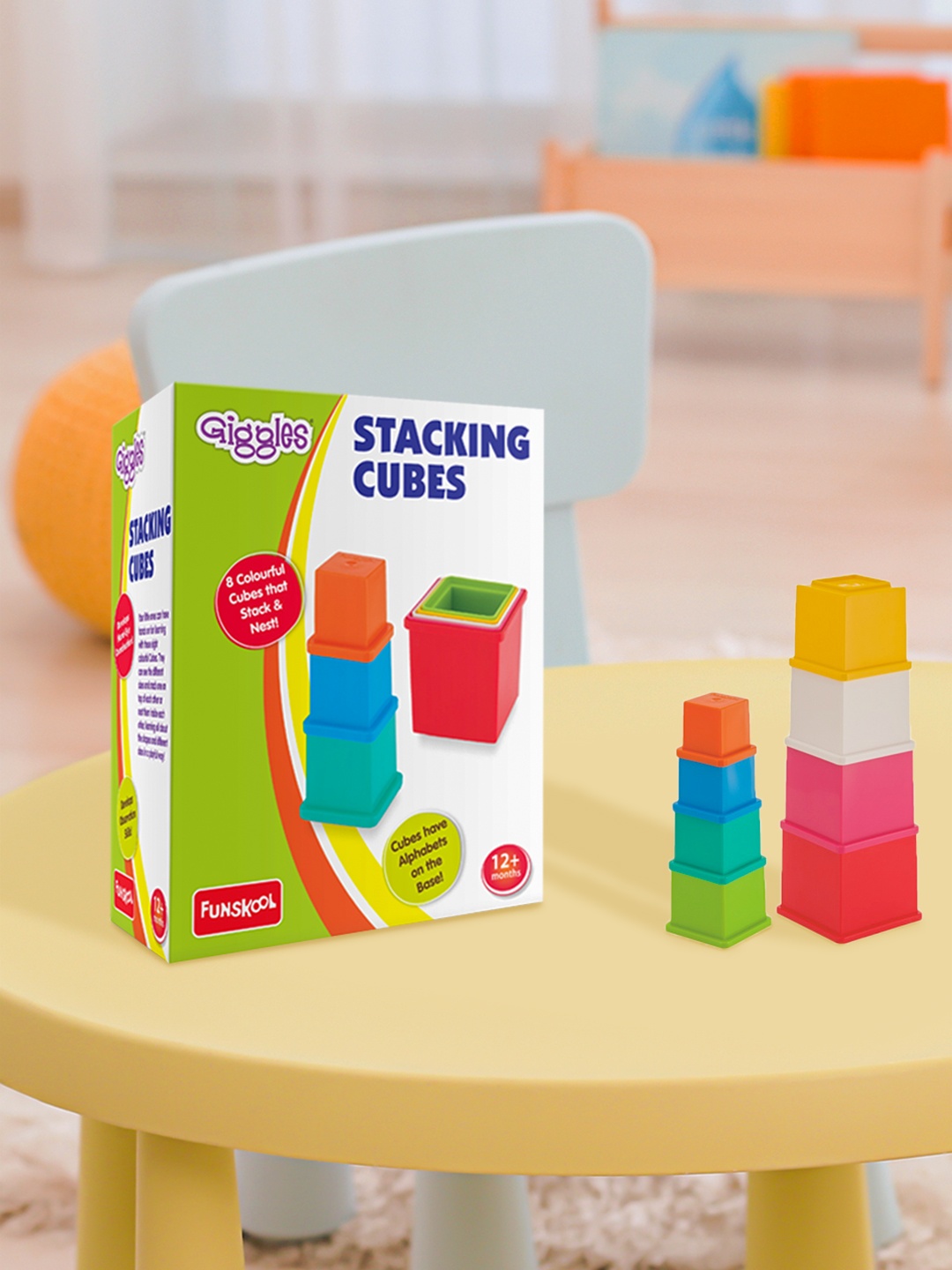 

Giggles Stacking Cubes for Age 1 Year+, Multi