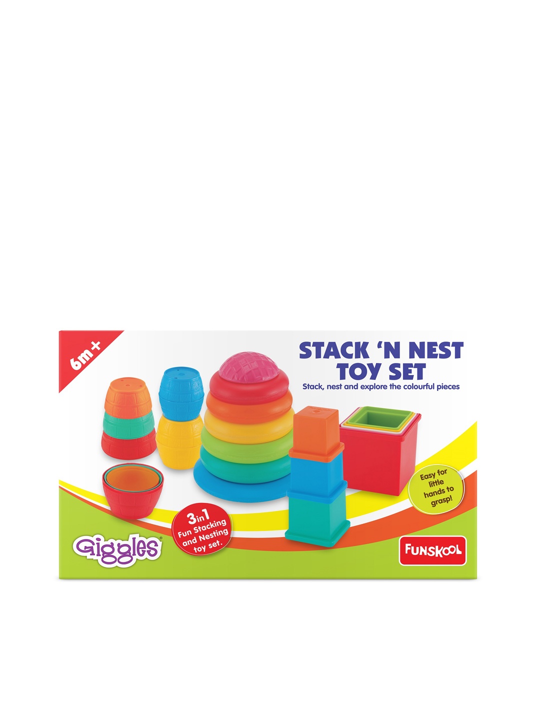 

Giggles Stack 'N Nest Toy Set for Age 6 Months+, Multi