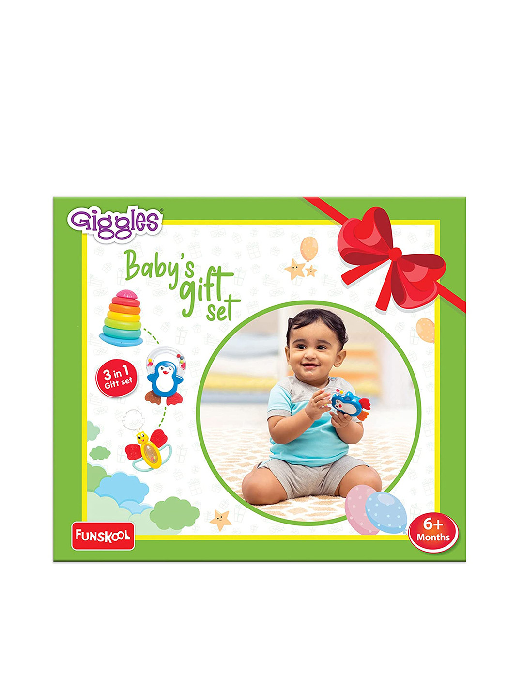

Giggles 3-In-1 Baby Gift Set for Age 6 Months+, Multi