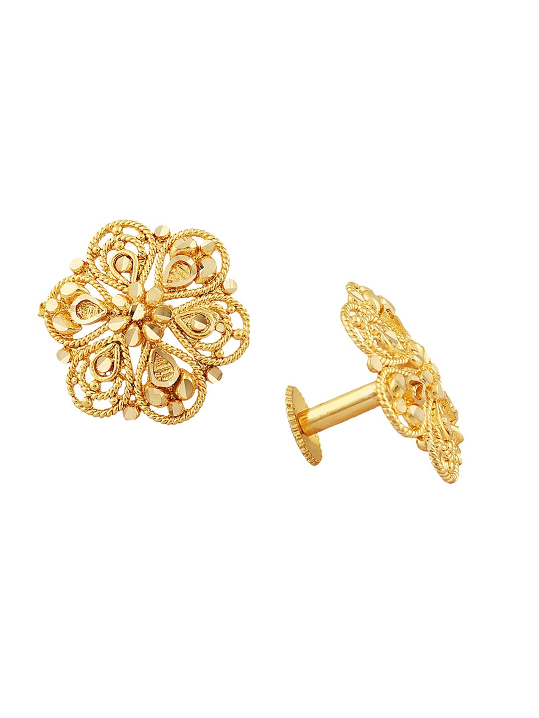 

Vighnaharta Gold-Plated Floral Studs Earrings
