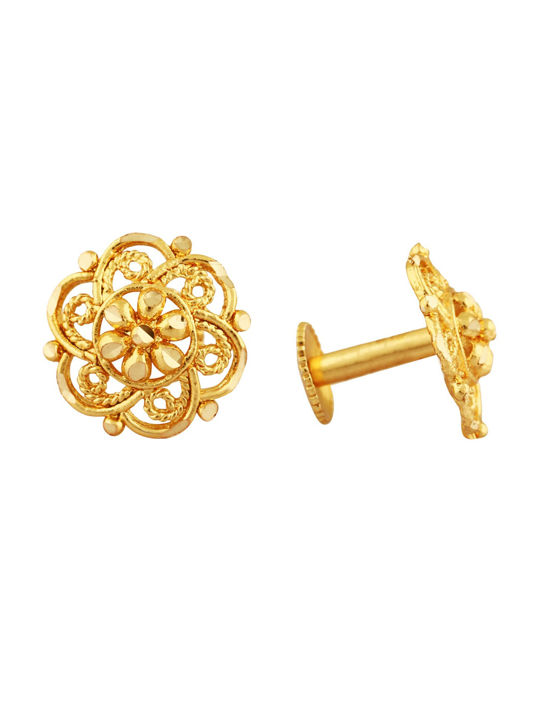

Vighnaharta Gold-Plated Floral Studs Earrings