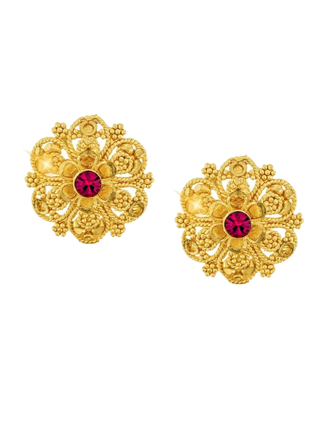 

Vighnaharta Gold-Plated Floral Studs Earrings