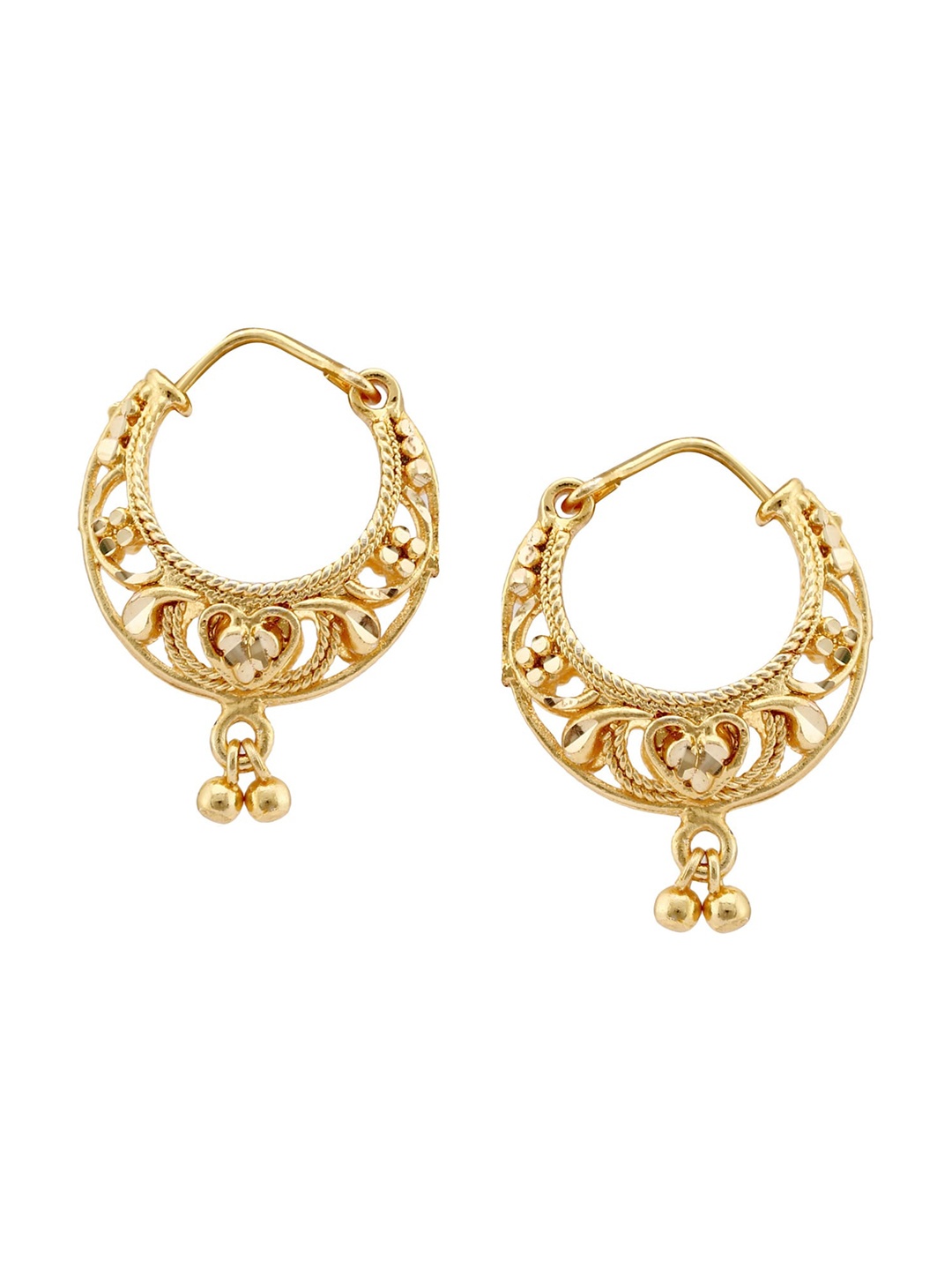 

Vighnaharta Gold-Plated Contemporary Hoop Earrings