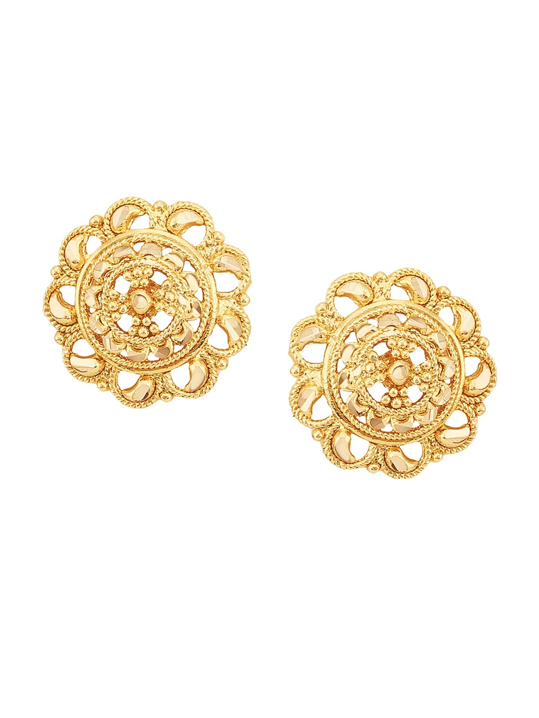

Vighnaharta Gold-Plated Floral Studs Earrings