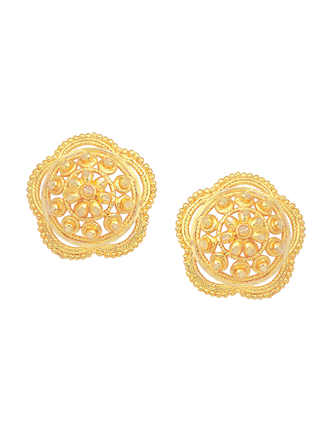 

Vighnaharta Gold-Plated Floral Drop Earrings