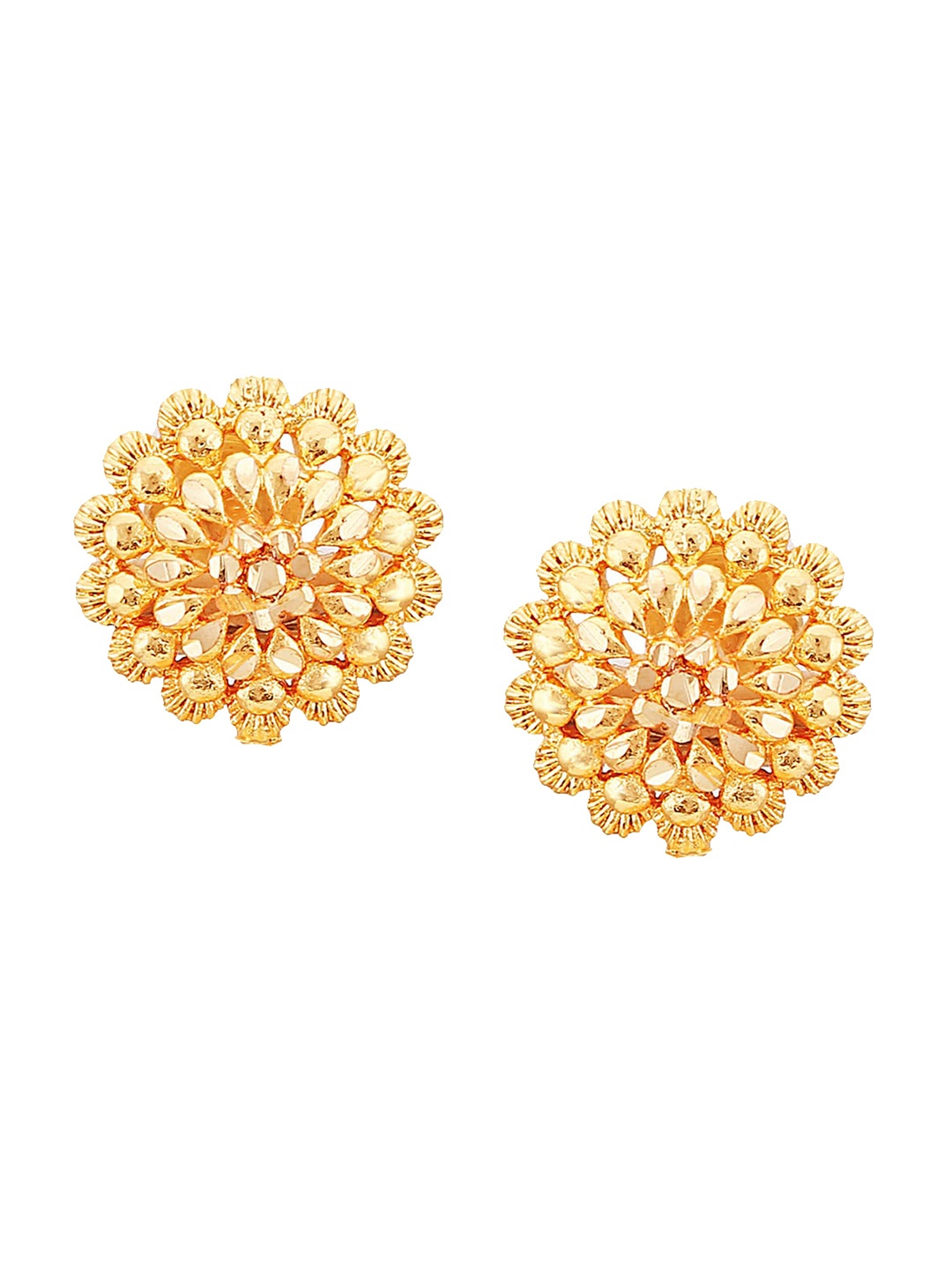 Vighnaharta Gold-Plated Floral Studs Earrings