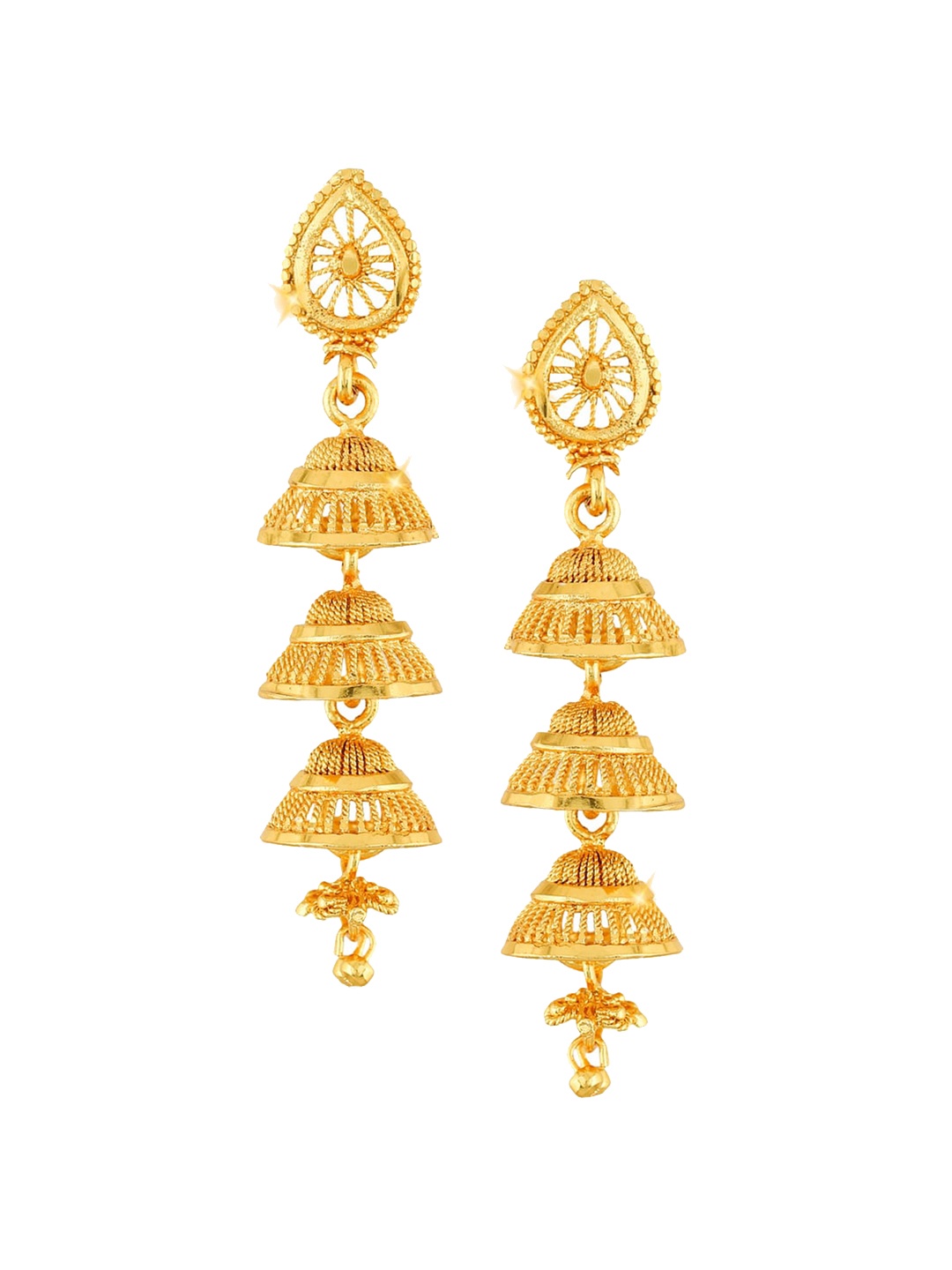 Vighnaharta Gold-Plated Dome Shaped Jhumkas