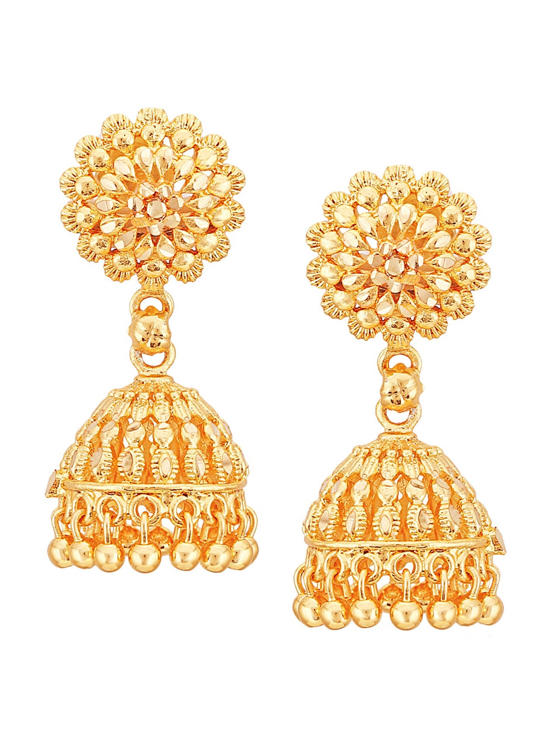 

Vighnaharta Gold-Plated Dome Shaped Jhumkas