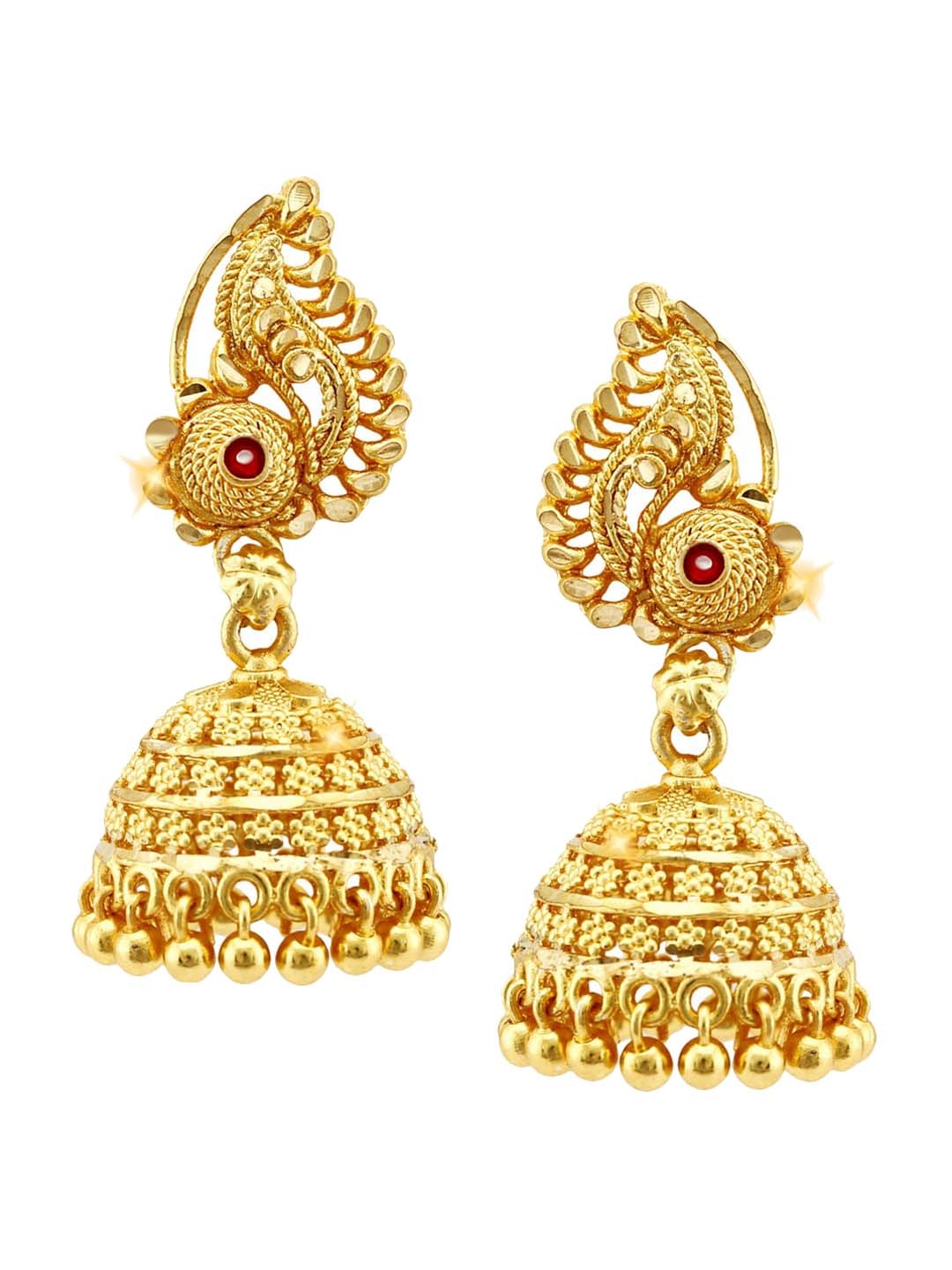 

Vighnaharta Gold-Plated Dome Shaped Jhumkas