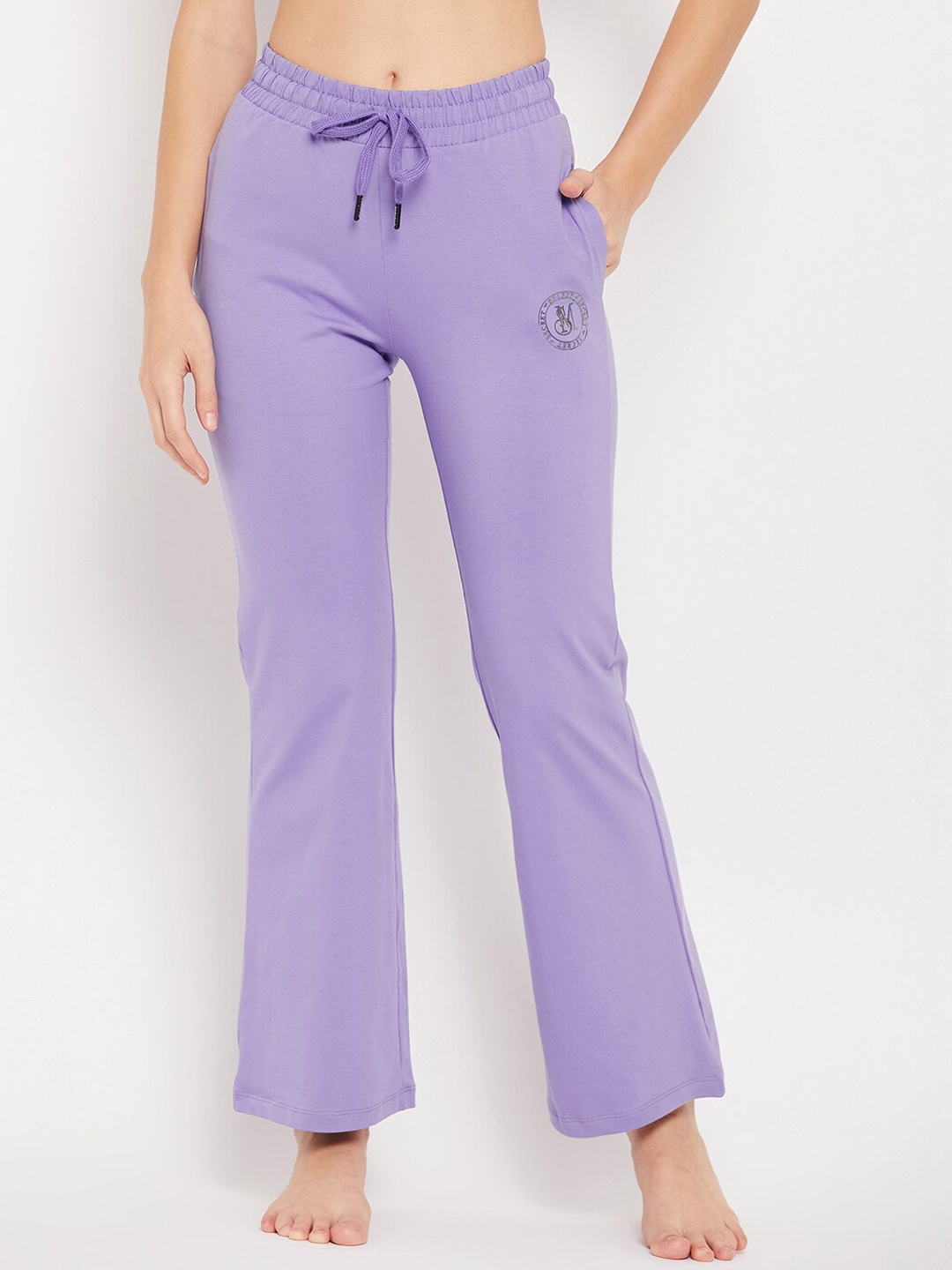 MADAME M SECRET Women Pure Cotton Lounge Pants, Purple