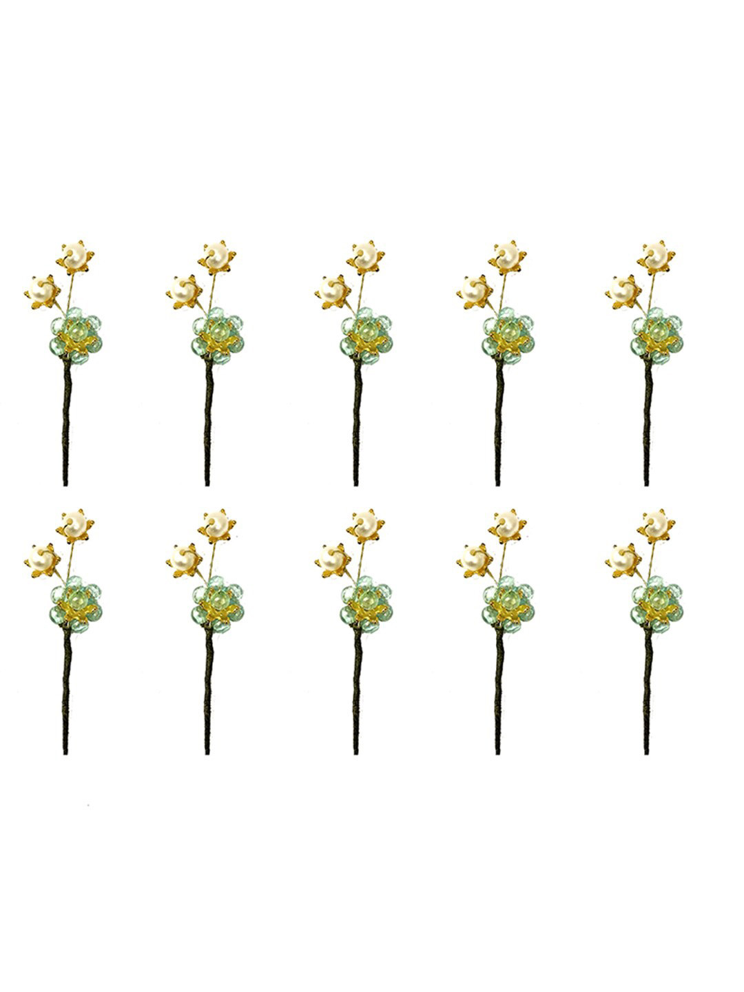 

Hair Flare Women Set Of 10 Hair Accessory, Gold